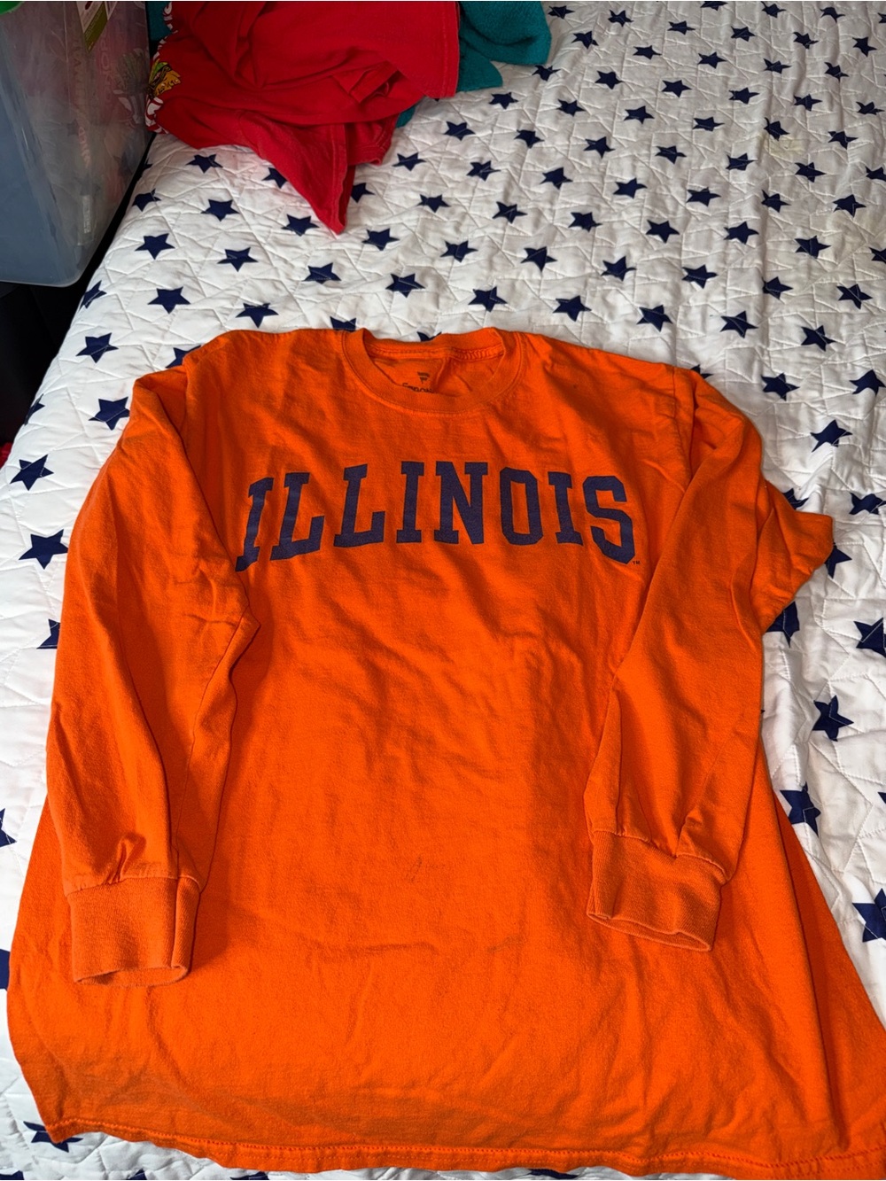 Illinois Orange Long Sleeve Crewneck Shirt